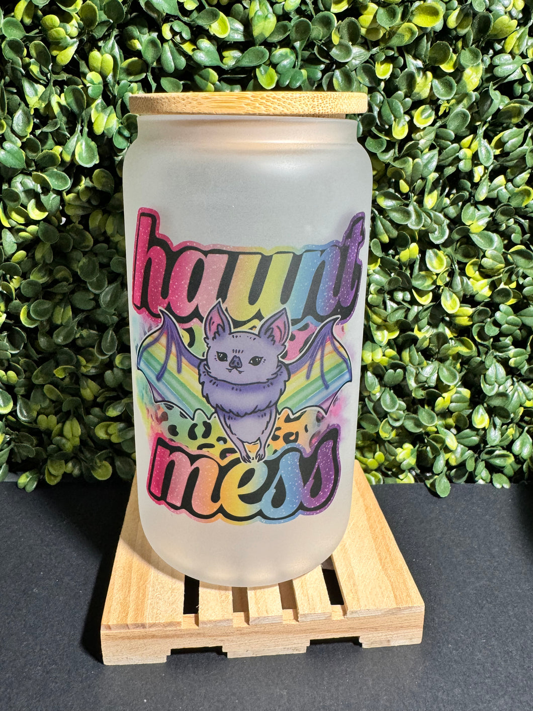 Haunt Mess Glass Can *final sale*