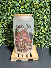 Load image into Gallery viewer, Bad to the Bone Glass Can
