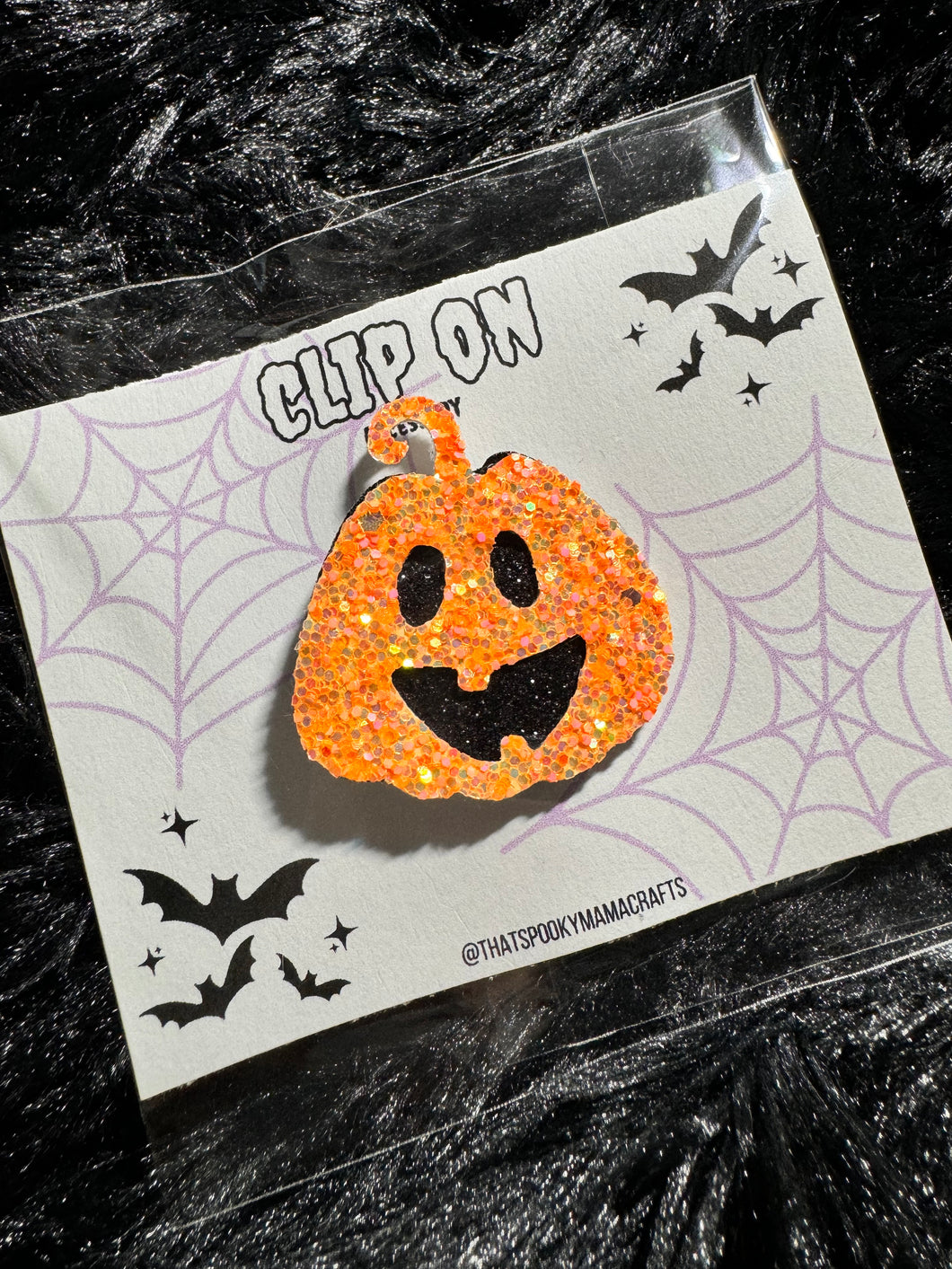 Glitter Jack O Lanterns Clip On