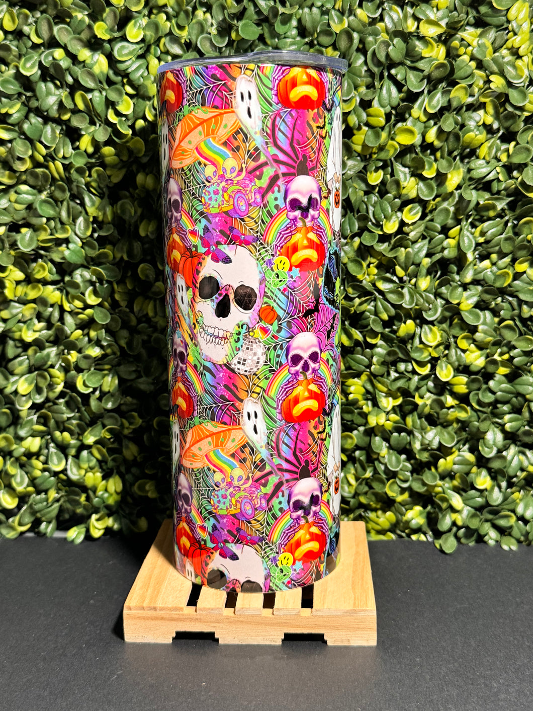 Skull Neon Horror Tumbler *final sale*