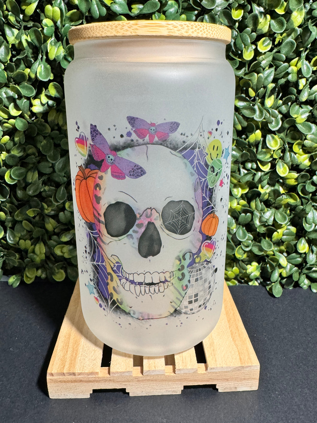 Disco Skull Glass Can *final sale*