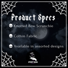 Load image into Gallery viewer, Spooky Mouse Knotted Bow Scrunchie
