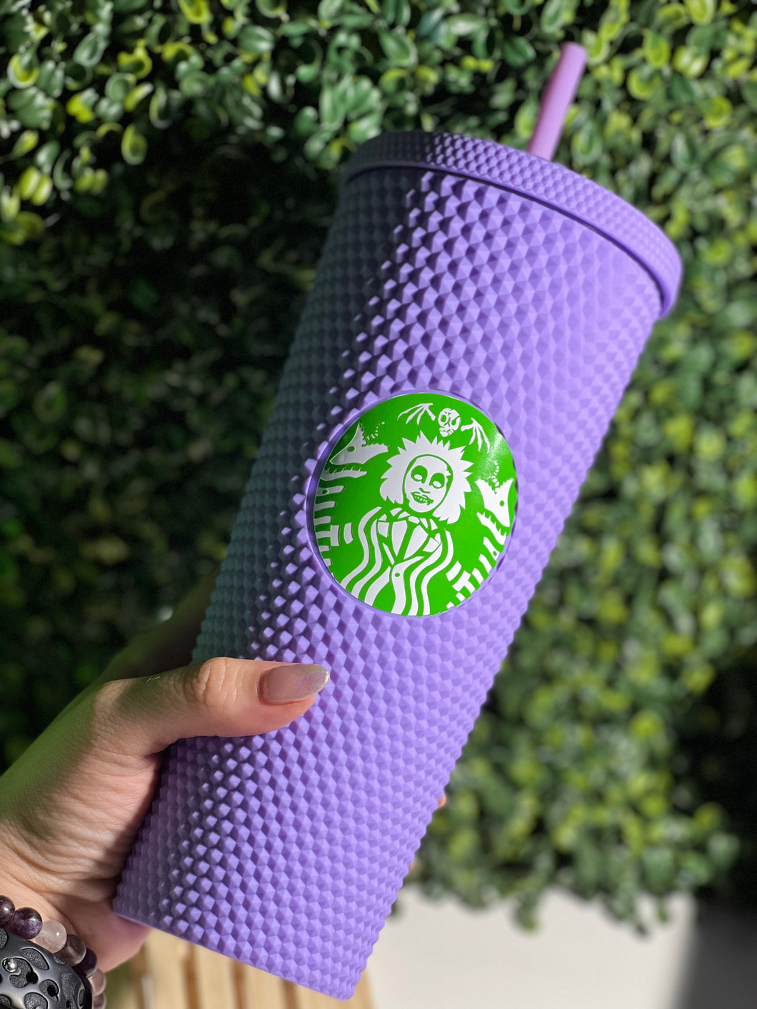 LIMITED Beetlejuice Lavender Studded Tumbler