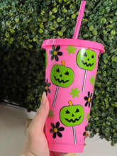 Load image into Gallery viewer, Lollipop Pumpkin Pink Cold Cup
