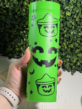 Load image into Gallery viewer, Ghoul Treat Bucket on Lime Skinny Matte Tumbler
