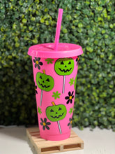 Load image into Gallery viewer, Lollipop Pumpkin Pink Cold Cup
