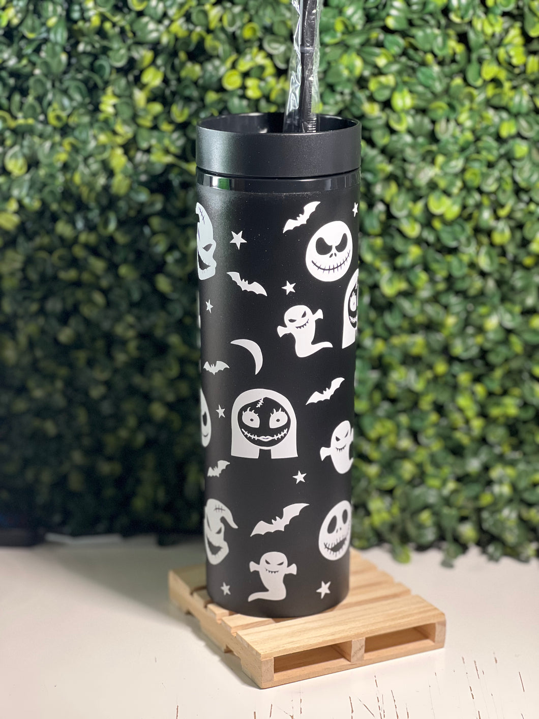 Nightmare on Black Skinny Matte Tumbler