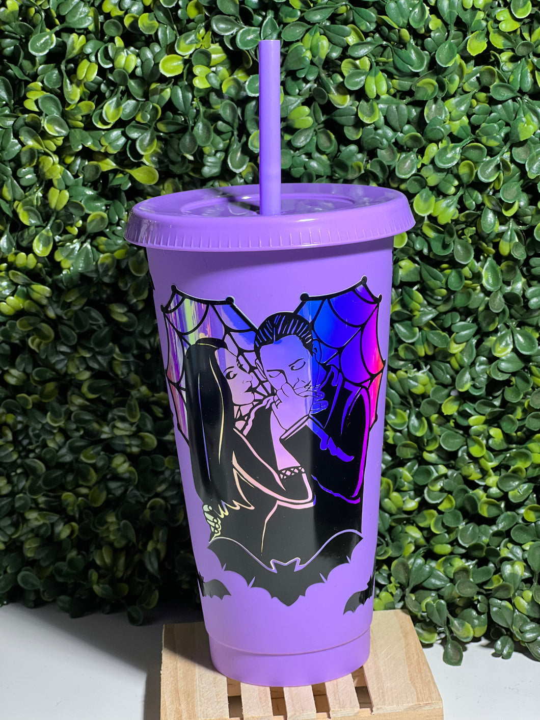 Holographic Morticia & Gomez Tumbler