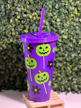 Load image into Gallery viewer, Lollipop Pumpkin Purple Cold Cup
